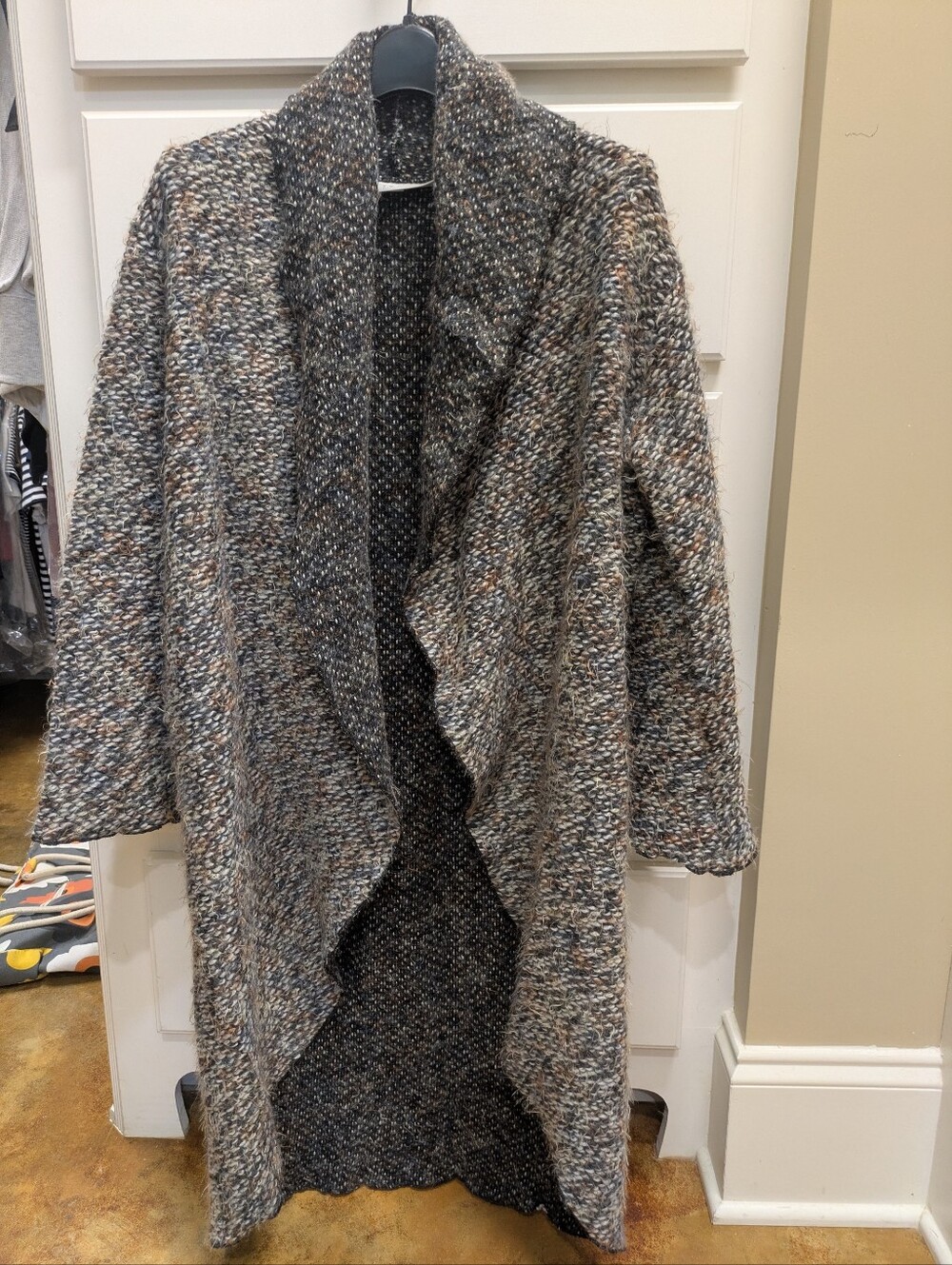 Bryn Walker Textured Open-Front Multicolor Long Cardigan, XXS, Excellent